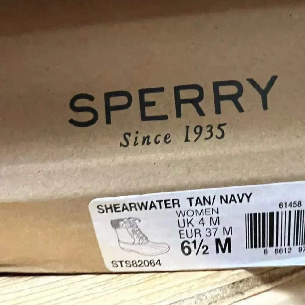 Sperry Womens Shearwater Winter Boot Tan/Navy 6.5 M